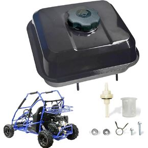 QYMOTO KT196 Go Kart Fuel Gas Tank for Coleman CT200U,BT200X EX,BT200X Minibike,Predator 212cc,GX160 GX200 Baja Warrior MB165 MB200 Hammerhead 80T 6.5hp Hemi Engine (Threaded Cap)