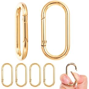 6 Pcs Oval Carabiner Snap Clip, Metal Spring Key Ring, Trigger Snap O Ring Hooks Clip Spring Keyring Buckle Heavy Oval Dog Tag Clips for Bags Purse Keychain Replacement in Saudi Arabia