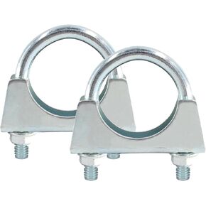 2PCS 1-1/8 Inch U Bolt Muffler Exhaust, Iron Exhaust U Clamps, Saddle Type U-bolt Clamps