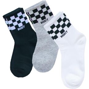 Twtility Kids Novelty Checkered Crew Socks Cotton Anklet Socks for Toddler Little Big Boys Girls Socks