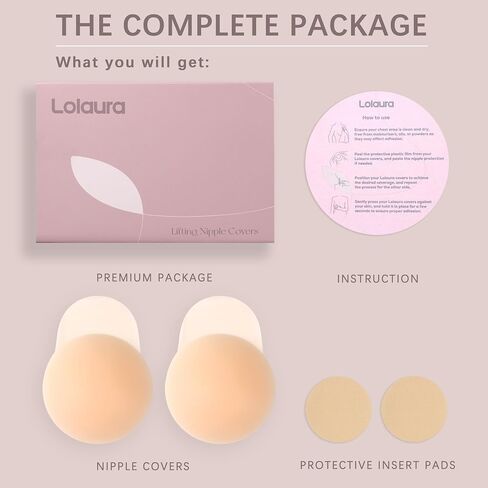 Lolaura Nipple Covers with Lift for Women, Reusable Silicone Breast Pasties, Push Up Invisible Petals, for Strapless Backless in Saudi Arabia