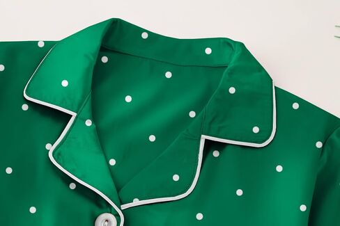 Girls & Womens Satin Pajamas Set, Silk Long Sleeve Nightwear Button-Down Sleepwear, 3 Years - Women XXL in Saudi Arabia