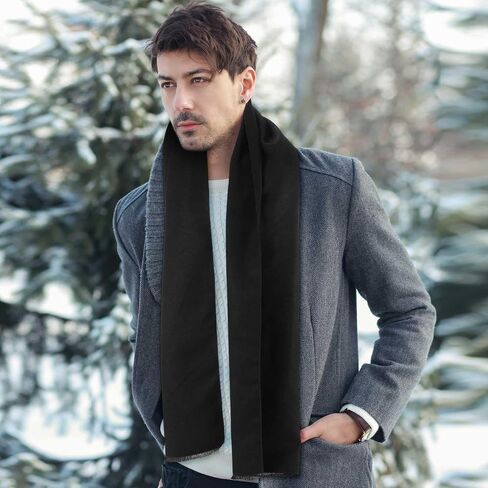 Geyoga 6 Pcs Mens Scarf Mens Winter Warm Long Soft Scarf Plaid Tassel Scarf for Men Soft Classic Scarves Cashmere Feel Scarves in Saudi Arabia