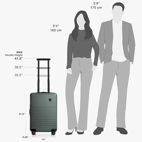 Traveler's Choice Markham Hardside Expandable Luggage with Double Spinner Wheels, Carry-On 21-Inch Suitcase, Green in Saudi Arabia