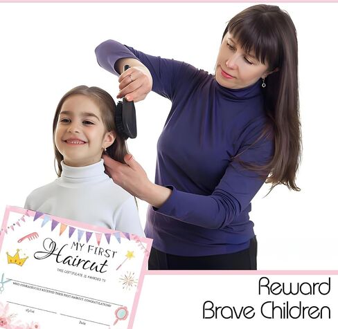 25 Pack Girl My First Haircut Certificate 8x10 Inch-First Haircut Milestone Keepsake Card for Kids Teens in Saudi Arabia