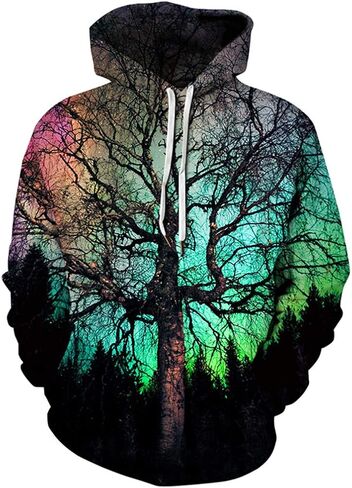 SANKILL Graphic Hoodies for Men Funny Novelty Pullover Sweatshirt Xmas Teen Boy Gifts Black red Galaxy Hoodie in Saudi Arabia