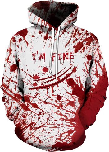 SANKILL Graphic Hoodies for Men Funny Novelty Pullover Sweatshirt Xmas Teen Boy Gifts Black red Galaxy Hoodie in Saudi Arabia