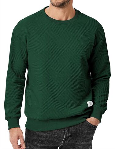 JMIERR Men's Crewneck Sweatshirt Casual Long Sleeve Geometric Texture Sweatshirts Fashion Pullover Shirts in Saudi Arabia