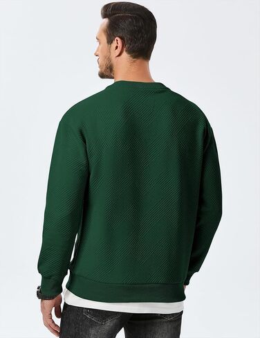 JMIERR Men's Crewneck Sweatshirt Casual Long Sleeve Geometric Texture Sweatshirts Fashion Pullover Shirts in Saudi Arabia