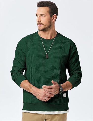 JMIERR Men's Crewneck Sweatshirt Casual Long Sleeve Geometric Texture Sweatshirts Fashion Pullover Shirts in Saudi Arabia