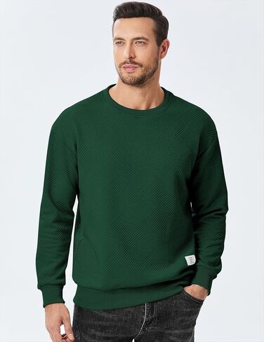 JMIERR Men's Crewneck Sweatshirt Casual Long Sleeve Geometric Texture Sweatshirts Fashion Pullover Shirts in Saudi Arabia