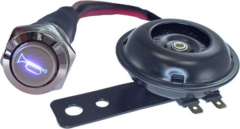 Round backlit horn button and 105db horn (Silver) for ATV, UTV, Golf Car Cart 12 VDC in Saudi Arabia