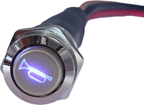 Round backlit horn button and 105db horn (Silver) for ATV, UTV, Golf Car Cart 12 VDC in Saudi Arabia