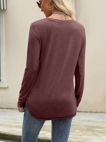 Womens Tunic Tops Long Sleeve Shirts Crew Neck Casual Tshirts Fall Fashion Outfits 2024 in Saudi Arabia