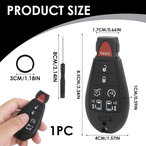 Keyless Remote Smart Key Fob Replacement Fit for M3N5WY783X, Compatible with Chrysler Town and Country 2008-2016, Dodge Grand Caravan 2008-2020, 433Mhz 1Sets(7 Buttons) in Saudi Arabia