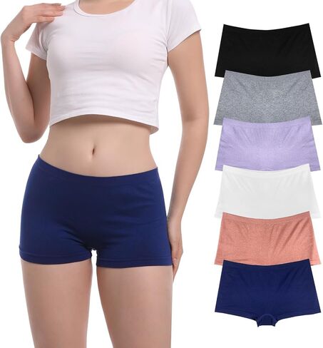 Seamless Boyshort Underwear For Women Nylon Spandex Boyshorts Panties Soft Stretch Boy Shorts Underwear MultiPack in Saudi Arabia