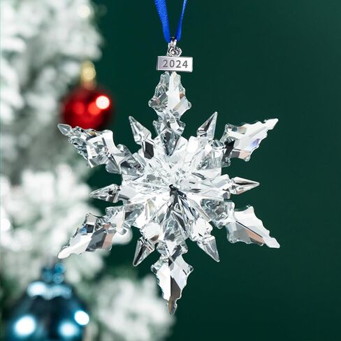 2024 Annual Edition Ornament Crystal Snowflakes Christmas Ornaments (2022-Color) in Saudi Arabia