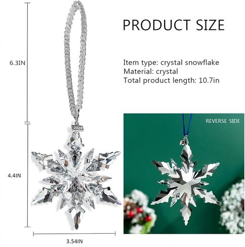 2024 Annual Edition Ornament Crystal Snowflakes Christmas Ornaments (2022-Color) in Saudi Arabia