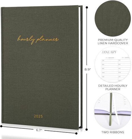 Beautiful 2025 Appointment Book Planner - Sturdy Linen Daily Planner & Weekly Calendar with Half Hourly Schedule Easily Keeps Track Of All Your Appointments - The Perfect Day by Day Organizer in Saudi Arabia