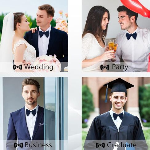 Oversized Bow Ties for Men, Mens Bow Tie Clip on Bowtie for Men Groom Groomsmen Wedding Party Prom Casual Business in Kuwait