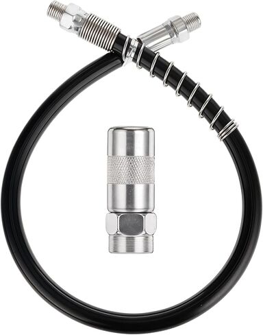 2 Pcs GreaseGun Accessory Kit 19 Inch Resin Spring Flex Hose GreaseGun Accessory Kit GreaseGun Flexible Hose Spring Flex Hose Lock Coupler Set Grease Fitting With Coupler in Saudi Arabia