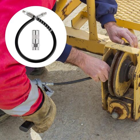 2 Pcs GreaseGun Accessory Kit 19 Inch Resin Spring Flex Hose GreaseGun Accessory Kit GreaseGun Flexible Hose Spring Flex Hose Lock Coupler Set Grease Fitting With Coupler in Saudi Arabia
