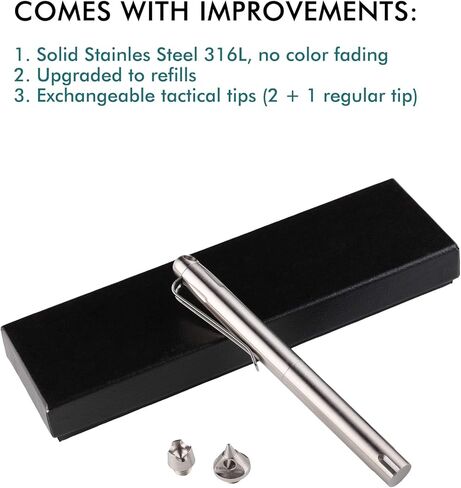 قلم SMOOTHERPRO عالي التحمل من الفولاذ المقاوم للصدأ مع 3 أطراف متوافقة مع عبوة باركر لقلم حبر جاف للأيدي المصابة بالتهاب المفاصل من تريمور باركنسون (SP902) in Kuwait