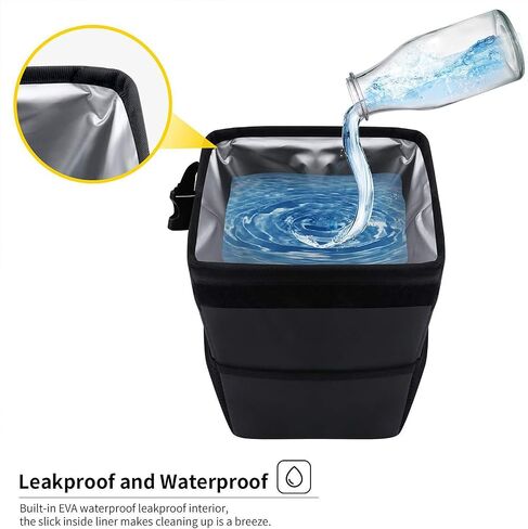 Car Trash can,Waterproof Leak Proof Car Trash Can with Lid Collapsible and Portable Car Trash Bag, Black, Car Garbage can for Cars SUV bin,trashcan in Saudi Arabia