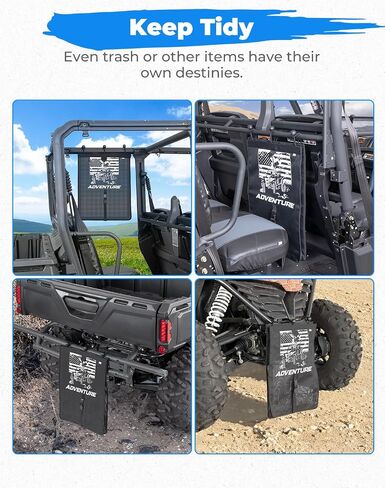 KEMIMOTO PVC Mesh Trash Bag for UTV ATV, Dry-Wet Large Trash Sack Bag Universal Accessorie Compatible with Polaris RZR, Can-Am, CFMOTO, Teryx, Pioneer, Golf Cart, Off-Road-Work (Blue) in Saudi Arabia