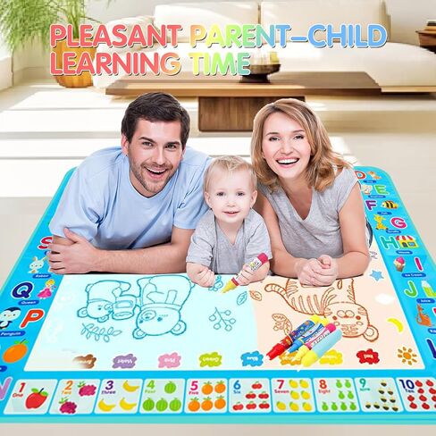 Water Doodle Mat Kids Painting Writing Board Mess Free Doodle Drawing Mat Educational Toys Gifts 40X 32 Inches Extra Large Coloring Mats for Toddlers Boys Girls Age 3 4 5 6 7 8 9 10 11 12 Year Old in Saudi Arabia