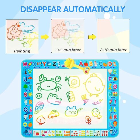 Water Doodle Mat Kids Painting Writing Board Mess Free Doodle Drawing Mat Educational Toys Gifts 40X 32 Inches Extra Large Coloring Mats for Toddlers Boys Girls Age 3 4 5 6 7 8 9 10 11 12 Year Old in Saudi Arabia