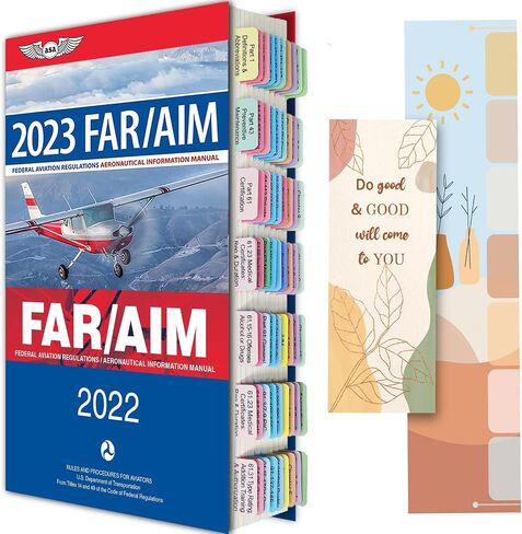 FAR AIM 2025 Index Tabs for Private Pilot License, Upgraded Complete Tabs for Far/Aim 2025, Include 93pcs Tear-Resistant Color-Coded and Laminated Tabs with Bookmark and Placement Template in Saudi Arabia