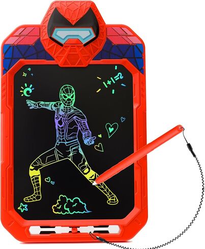 10 Inch LCD Writing Tablet for Kids, Alien Warrior Design Drawing Tablet, Doodle Board Pad for Learning, Toy Gift for Boys 3-6 Years Old (Red) in Saudi Arabia