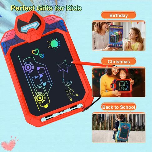 10 Inch LCD Writing Tablet for Kids, Alien Warrior Design Drawing Tablet, Doodle Board Pad for Learning, Toy Gift for Boys 3-6 Years Old (Red) in Saudi Arabia