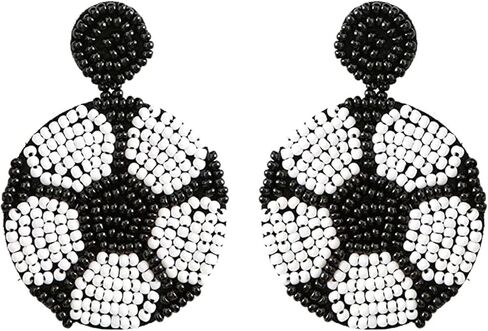 World Cup Beaded Handmade Cute Baseball Basketball Softball Soccer Drop Dangle Colorful Earrings Fun Play Ball Game Sport Party Favor Jewelry for Women in Saudi Arabia