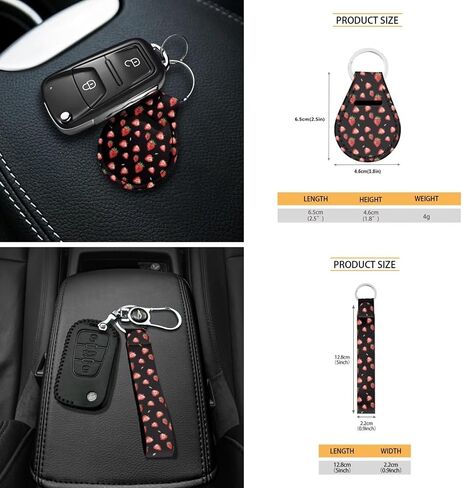 18Pcs Strawberry Car Seat Cover Set Split Covers with Steering Wheel Cover,Headrest Cover Car Cup Holder Coasters,Seat Belt Covers Armrest Cover Protector Handbrake Cover and Key Chain in Saudi Arabia