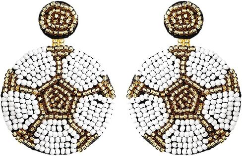 World Cup Beaded Handmade Cute Baseball Basketball Softball Soccer Drop Dangle Colorful Earrings Fun Play Ball Game Sport Party Favor Jewelry for Women in Saudi Arabia