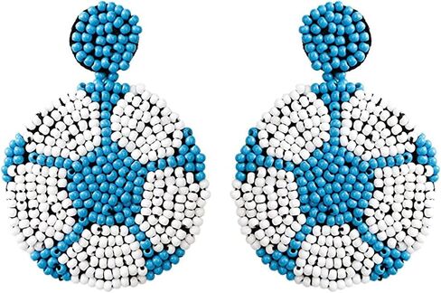 World Cup Beaded Handmade Cute Baseball Basketball Softball Soccer Drop Dangle Colorful Earrings Fun Play Ball Game Sport Party Favor Jewelry for Women in Saudi Arabia