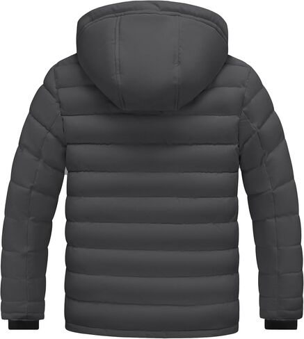 wantdo Men's Quilted Puffer Jacket Hooded Thicken Coat Warm Winter Coat Outwear in Kuwait