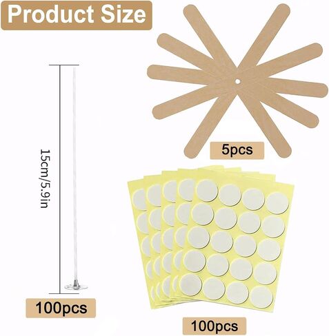 Candle Wicks 100 Pcs 6 inch with 100PCS Candle Wick Stickers and 5PCS Wooden Candle Wick Holders, Centering Device for Candle Making DIY, Cotton Wicks Kits for Candle Making in Saudi Arabia