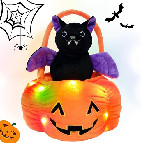 Hopearl Halloween Cat Pumpkin Cave Sufffed Animal 2 in 1 Playset Pet with Pumpkin House Plush Toy Pillow with Separable Kitty Gift for Kids, 9.5'' in Saudi Arabia