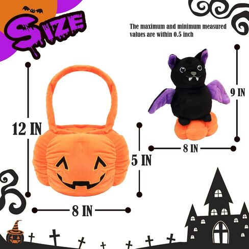 Hopearl Halloween Cat Pumpkin Cave Sufffed Animal 2 in 1 Playset Pet with Pumpkin House Plush Toy Pillow with Separable Kitty Gift for Kids, 9.5'' in Saudi Arabia