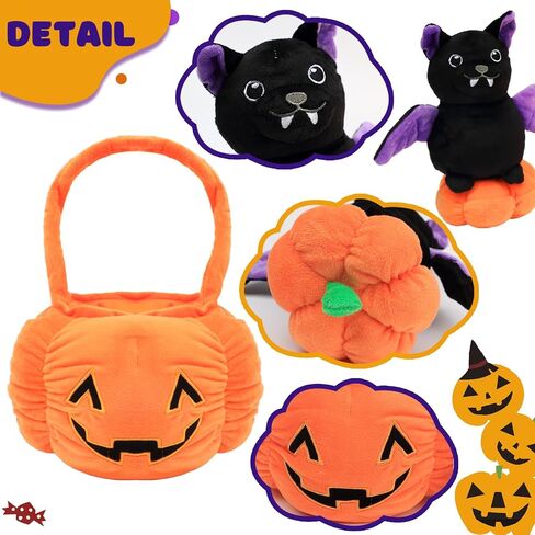 Hopearl Halloween Cat Pumpkin Cave Sufffed Animal 2 in 1 Playset Pet with Pumpkin House Plush Toy Pillow with Separable Kitty Gift for Kids, 9.5'' in Saudi Arabia