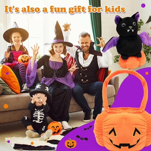 Hopearl Halloween Cat Pumpkin Cave Sufffed Animal 2 in 1 Playset Pet with Pumpkin House Plush Toy Pillow with Separable Kitty Gift for Kids, 9.5'' in Saudi Arabia