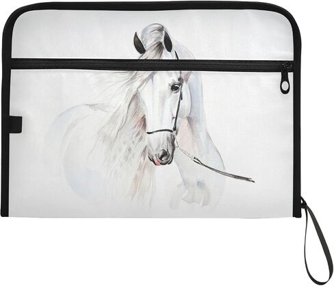 senya Accordian File Organizer, White Horse Expanding File Folder 13 Pockets with Zipper for Documents, A4 Letter Size File in Saudi Arabia