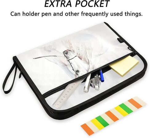 senya Accordian File Organizer, White Horse Expanding File Folder 13 Pockets with Zipper for Documents, A4 Letter Size File in Saudi Arabia