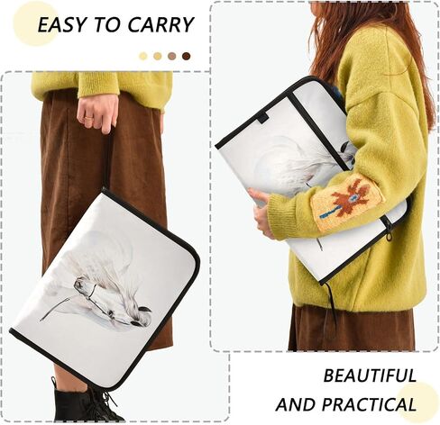 senya Accordian File Organizer, White Horse Expanding File Folder 13 Pockets with Zipper for Documents, A4 Letter Size File in Saudi Arabia