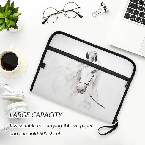 senya Accordian File Organizer, White Horse Expanding File Folder 13 Pockets with Zipper for Documents, A4 Letter Size File in Saudi Arabia