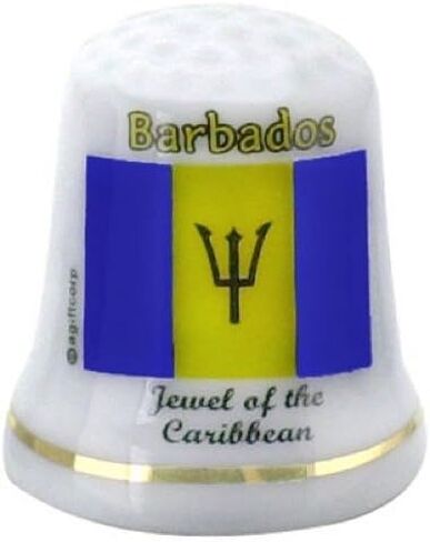 Barbados Caribbean Flag Pearl Souvenir Collectible Thimble agc in Kuwait
