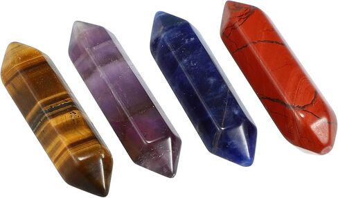 مجموعة أحجار الكريستال الطبيعية فوكوستي، 7 أحجار شاكرا، للتأمل واليوجا وتزيين المكاتب المنزلية in Kuwait